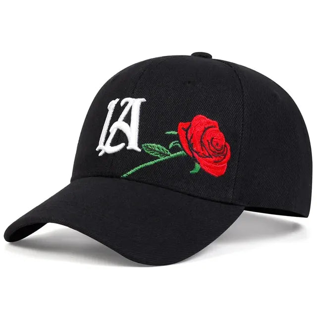 Unisex LA Rose Embroidery Baseball Caps