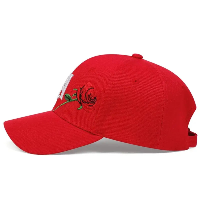 Unisex LA Rose Embroidery Baseball Caps