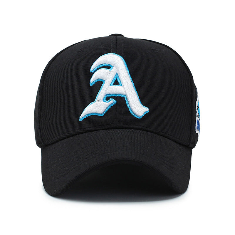 Fashion Gothic Letter A Side Whale Embroidery Baseball Caps