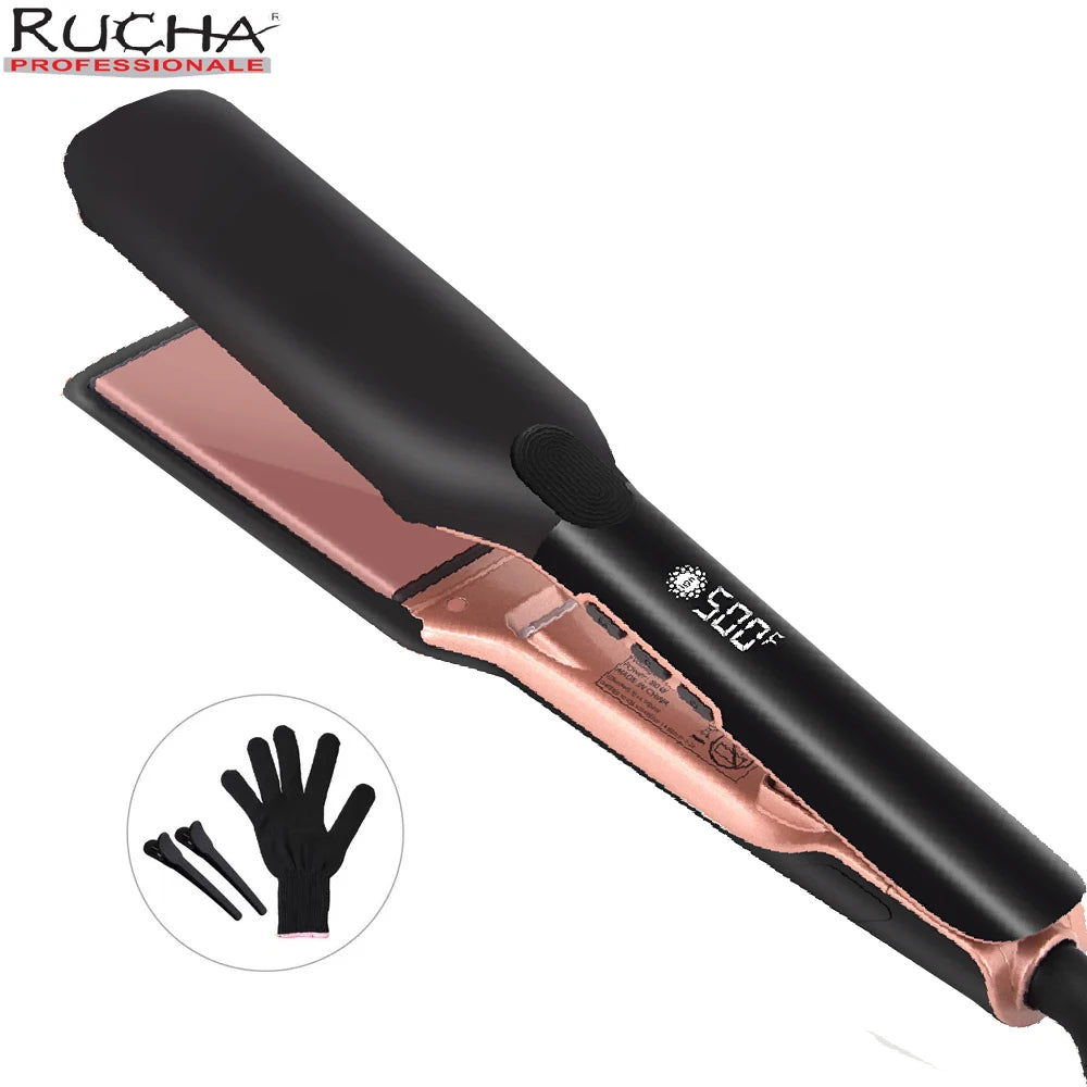 500F Hair Straightener High Temperature Flat Irons Wide Plate Plasma Ions