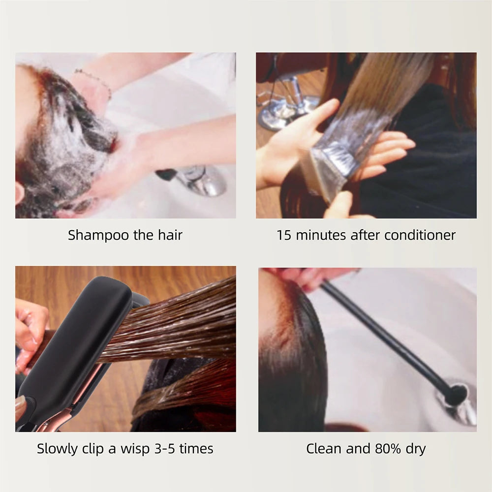 500F Hair Straightener High Temperature Flat Irons Wide Plate Plasma Ions