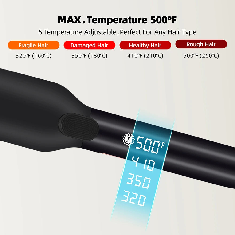 500F Hair Straightener High Temperature Flat Irons Wide Plate Plasma Ions