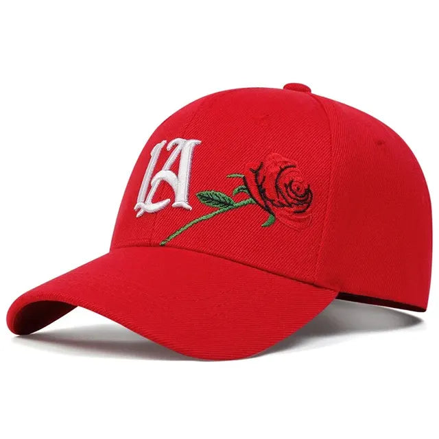 Unisex LA Rose Embroidery Baseball Caps