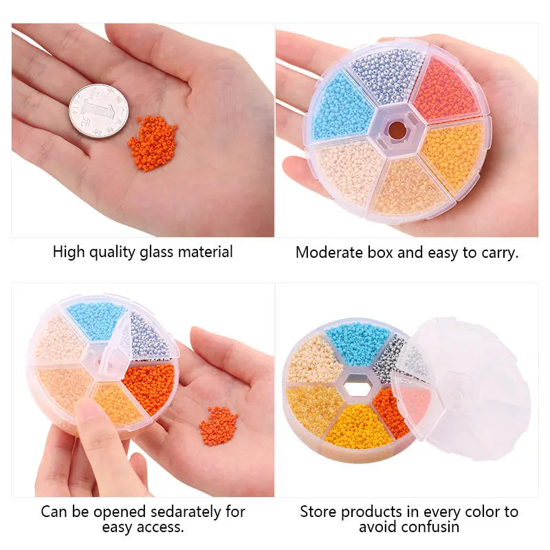 2mm Glass Seed Beads Kit Bracelet Making Kit Small Beads Assortment Colors Craft Loose Beads for Jewelry Making DIY Art Crafts