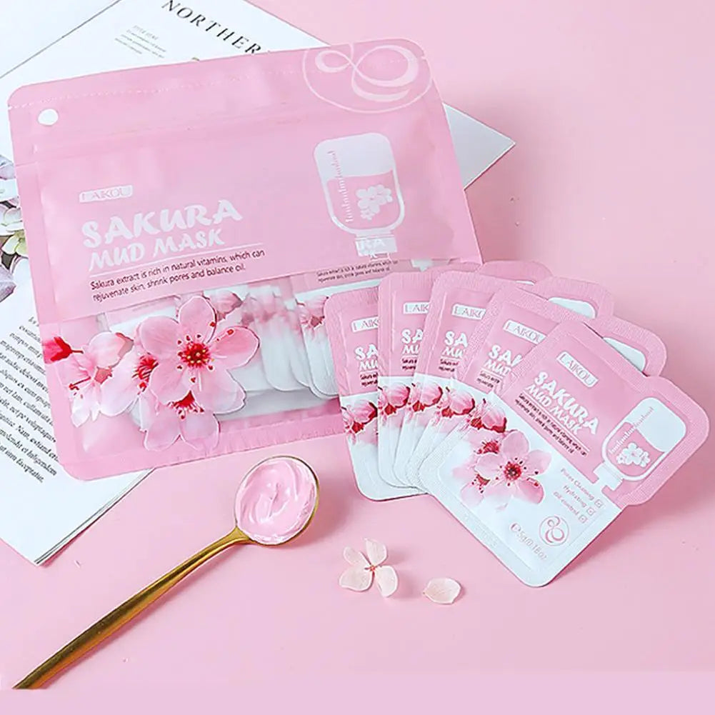 Japan Sakura Mud Face Mask Deep Cleansing Remove Blackheads Oil-Control Clay Mask