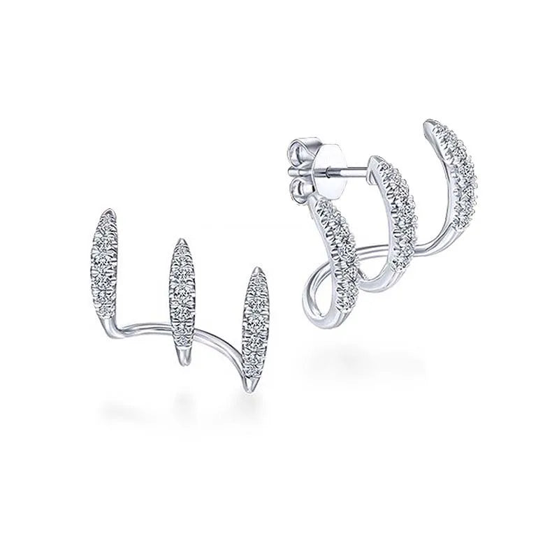Fashion Silver Color Claws Stud Earrings For Women Exquisite Shiny CZ Zircon Temperament Earrings Wedding Jewelry 2026