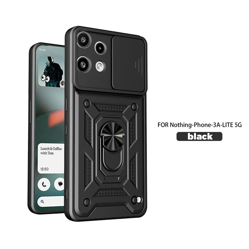Kickstand Armor Phone Case For Nothing Phone 3a Lite Cover Lens Protection With Ring Magnetic Holder Coque Fundas