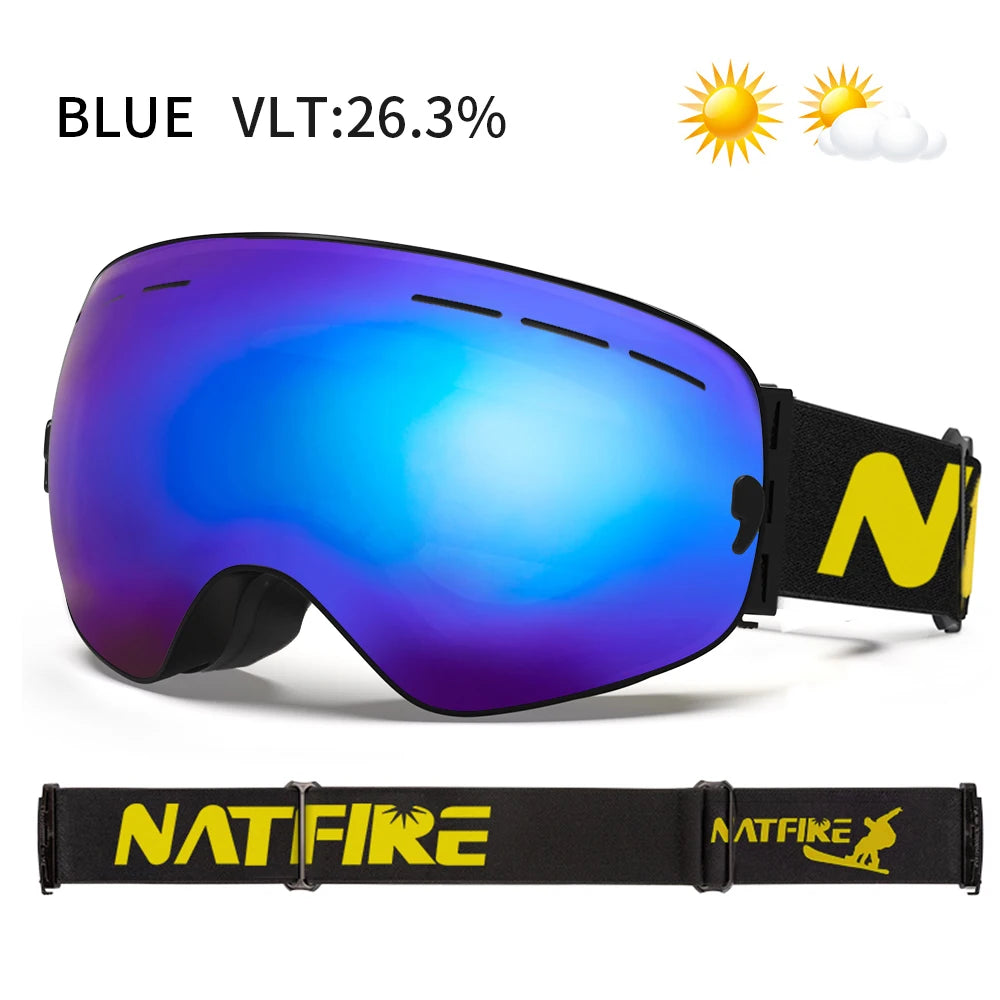 Ski Goggles Anti-fog Double Layers UV400 Big Ski Glasses Skiing Mask Snowboard Men Women Snow Goggles