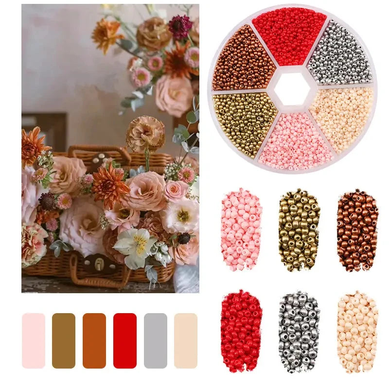 2mm Glass Seed Beads Kit Bracelet Making Kit Small Beads Assortment Colors Craft Loose Beads for Jewelry Making DIY Art Crafts