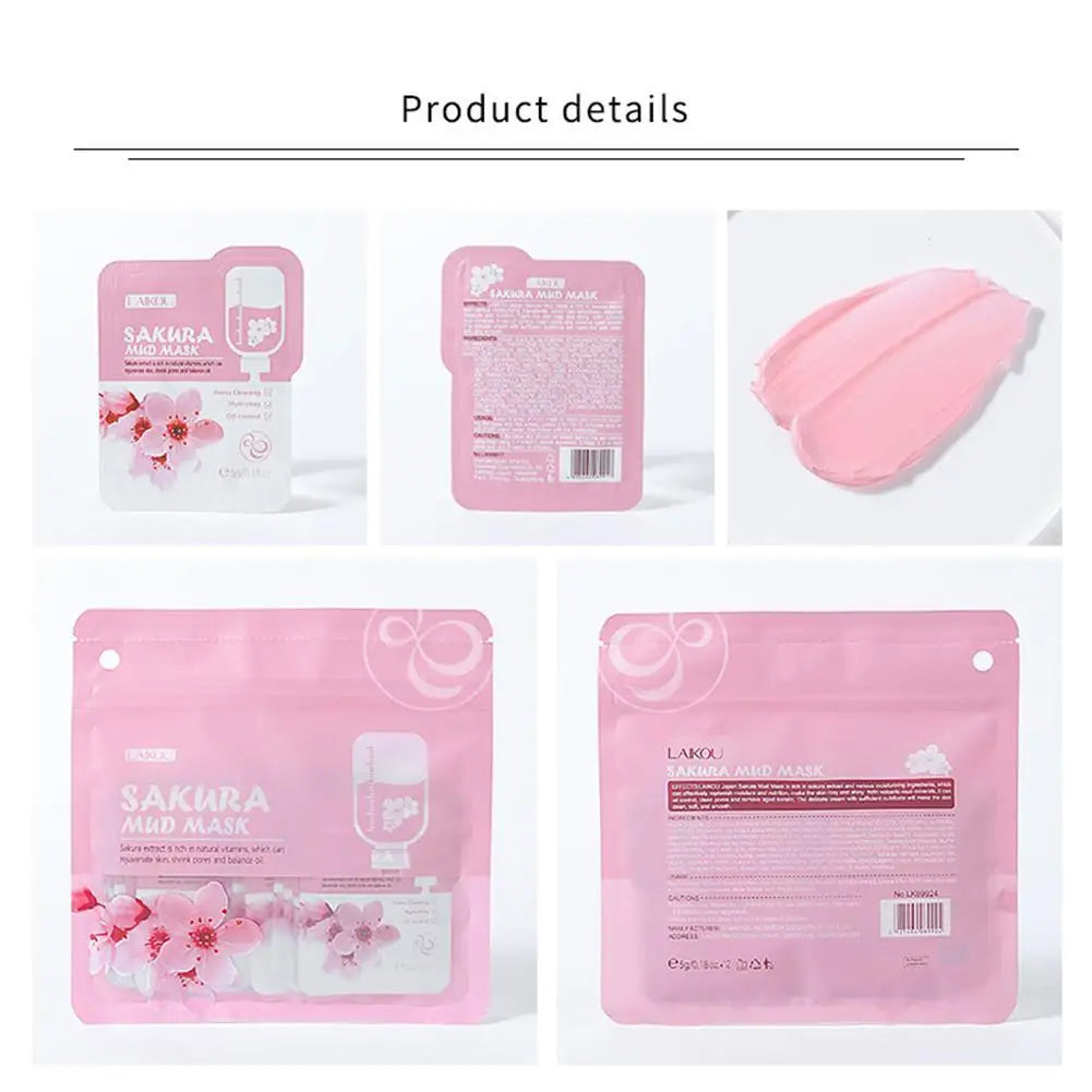 Japan Sakura Mud Face Mask Deep Cleansing Remove Blackheads Oil-Control Clay Mask