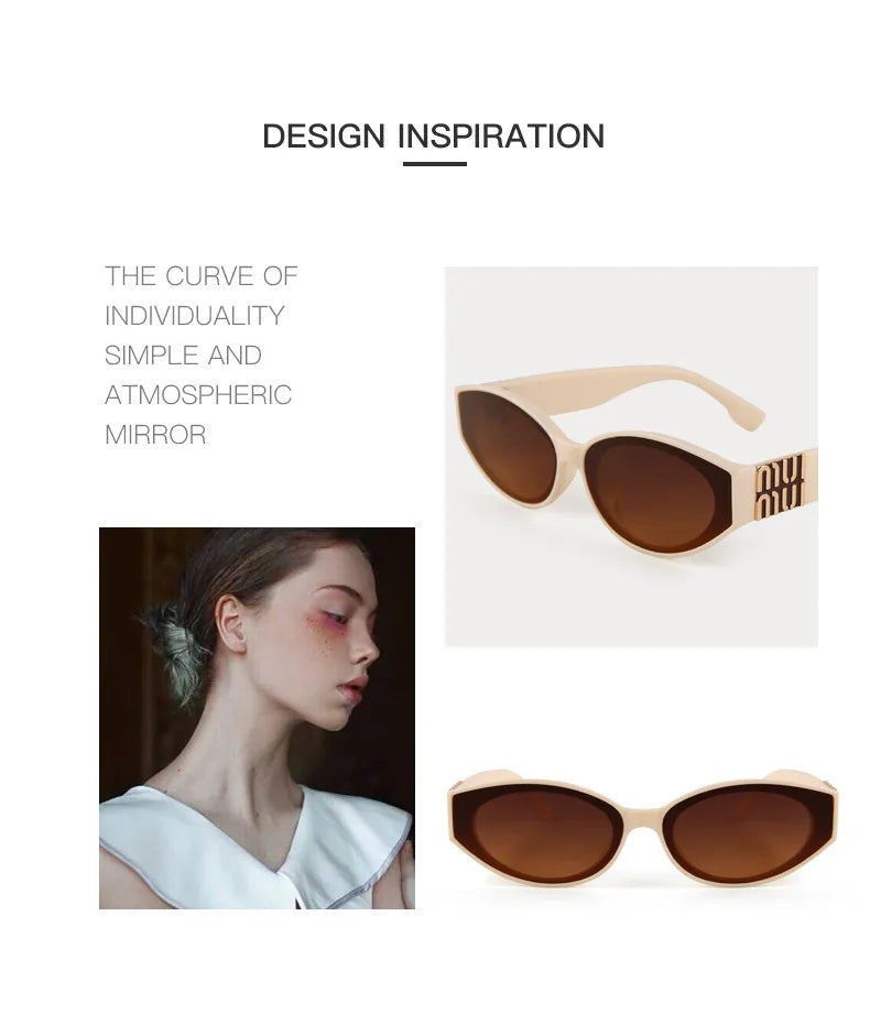 Glamour Fashion Women Sunglasses Luxury Oval Designer Men Glasses Trend Classic Brand Unisex Shades UV400