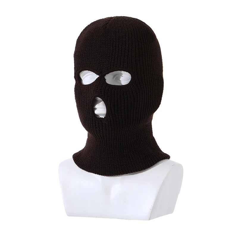 Ski Mask 3 Hole Knitted Hat Balaclava for Women Men Outdoor Cycling Beanies Halloween Party