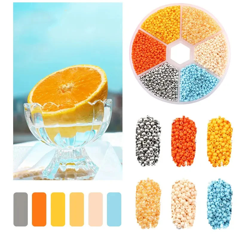 2mm Glass Seed Beads Kit Bracelet Making Kit Small Beads Assortment Colors Craft Loose Beads for Jewelry Making DIY Art Crafts