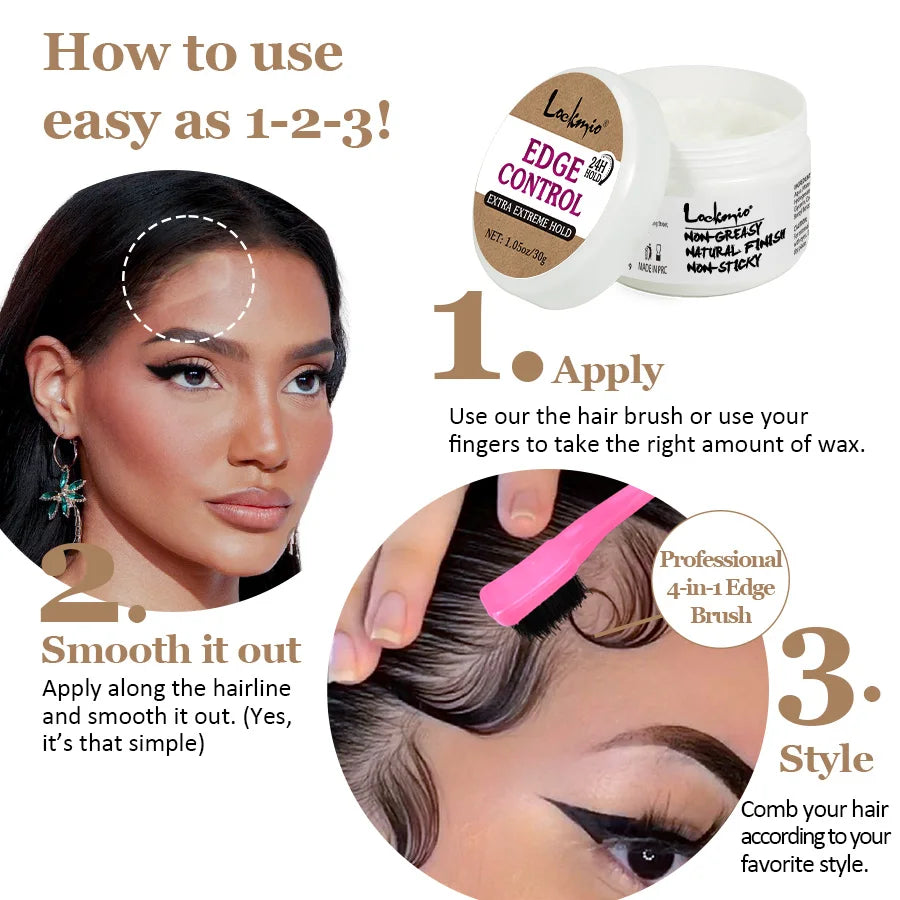 Baby Bangs Styling Gel Hair Pomade Edge Control Wax for Wig Women 24 HRS