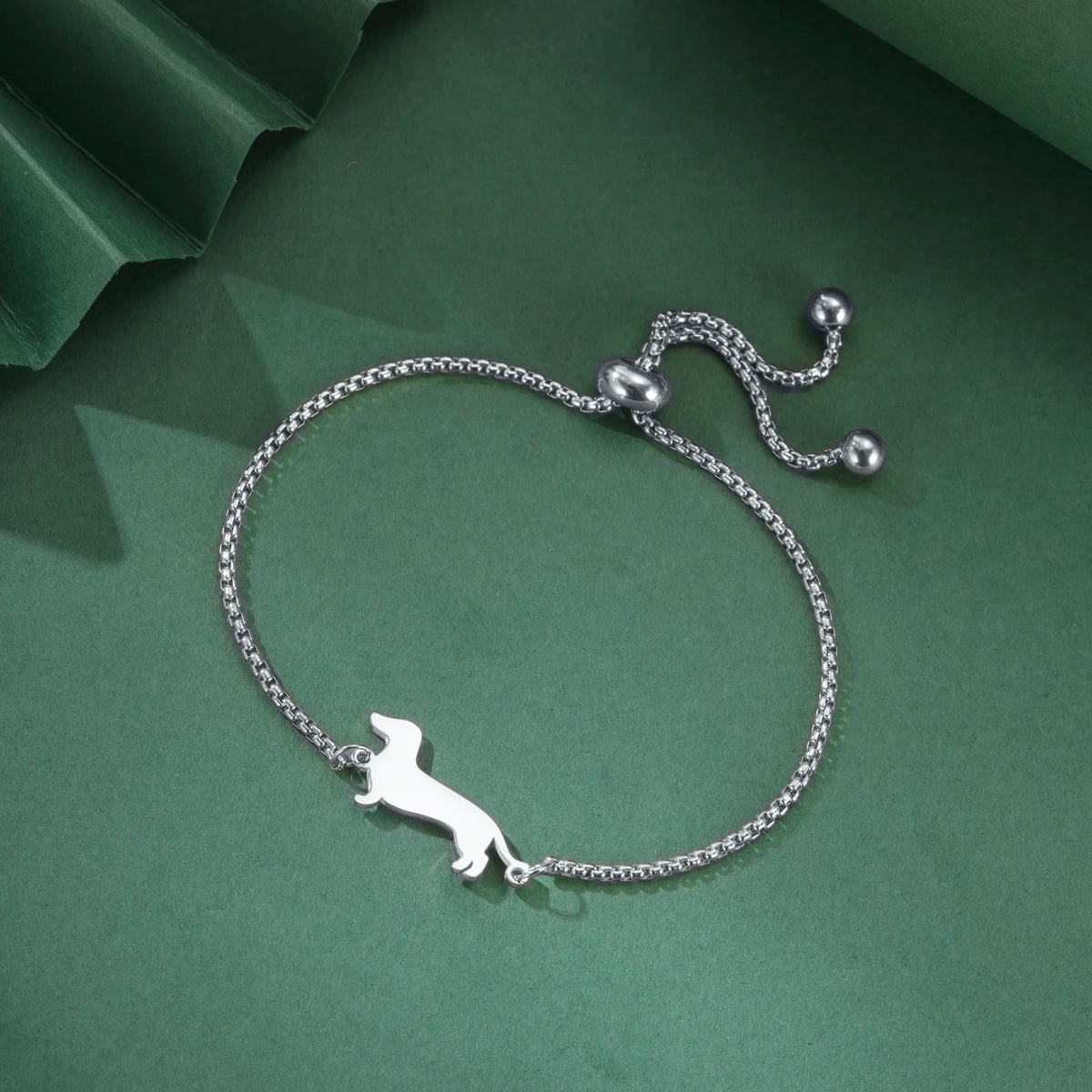 Cute Dachshund Dog Stainless Steel Bracelet for Women's Valentine's Day Commemorative Day Jewelry and Gift Wholesale