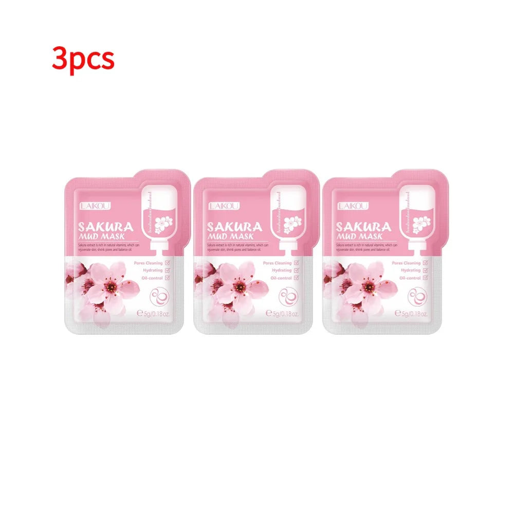 Japan Sakura Mud Face Mask Deep Cleansing Remove Blackheads Oil-Control Clay Mask