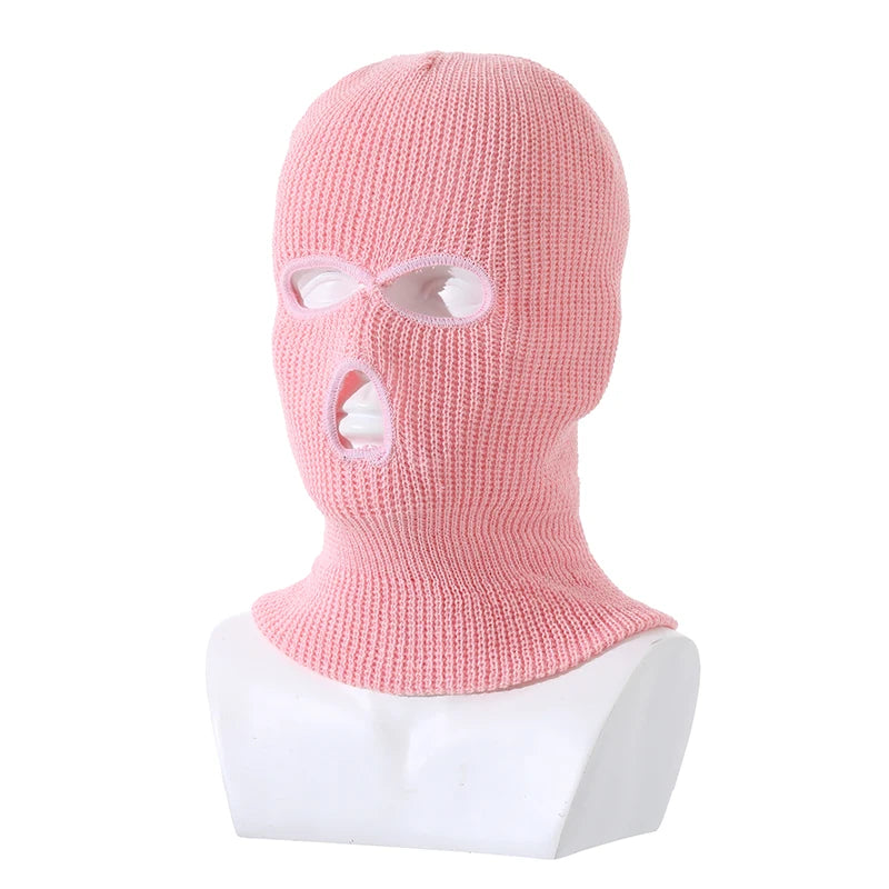 Ski Mask 3 Hole Knitted Hat Balaclava for Women Men Outdoor Cycling Beanies Halloween Party