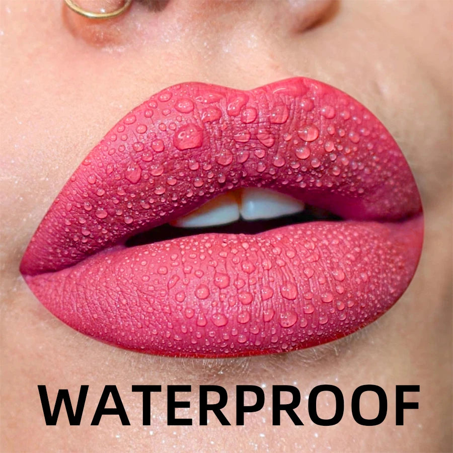 Matte Velvet Lip Gloss Waterproof Liquid Lipstick Nude Black Lips Tint Makeup Lip Glaze Cosmetics Red Lip Stain Beauty
