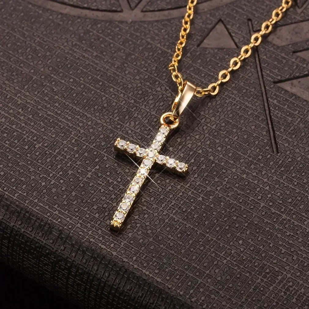 Gold Color Stainless Steel Water Drop Tassel Pendant Necklace for Women Clavicle Chain Paty Jewelry