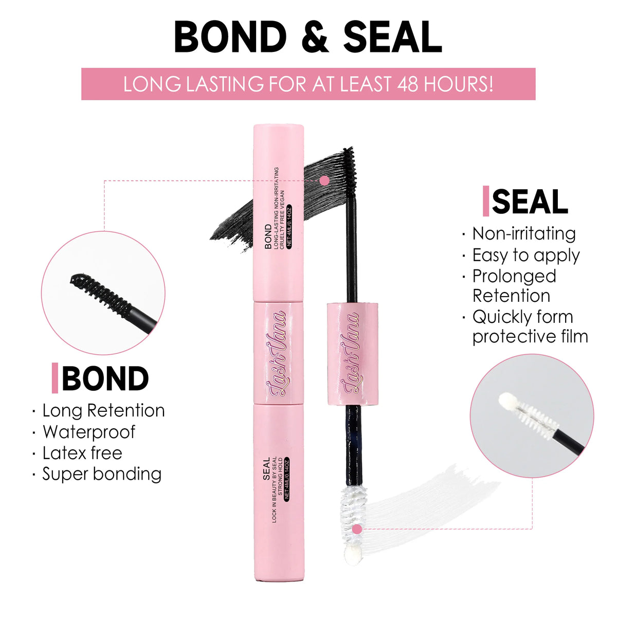 Lash Bond and Seal 8ml Individual Lashes Glue and Seal Super Strong Hold Lash Extension and Lash Glue Remover 5ml Tweezers Kit