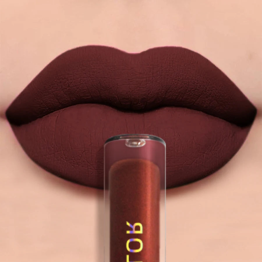 Matte Velvet Lip Gloss Waterproof Liquid Lipstick Nude Black Lips Tint Makeup Lip Glaze Cosmetics Red Lip Stain Beauty