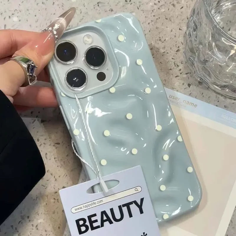 Simple Solid Color Polka Dot Phone Case for iPhone 18 Pro Max 17 16 15 Plus 14 13 12 11Air Shockproof Anti-fall Protective Cover