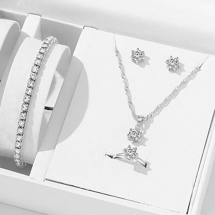 5Pcs Elegant Crystal Jewelry Set