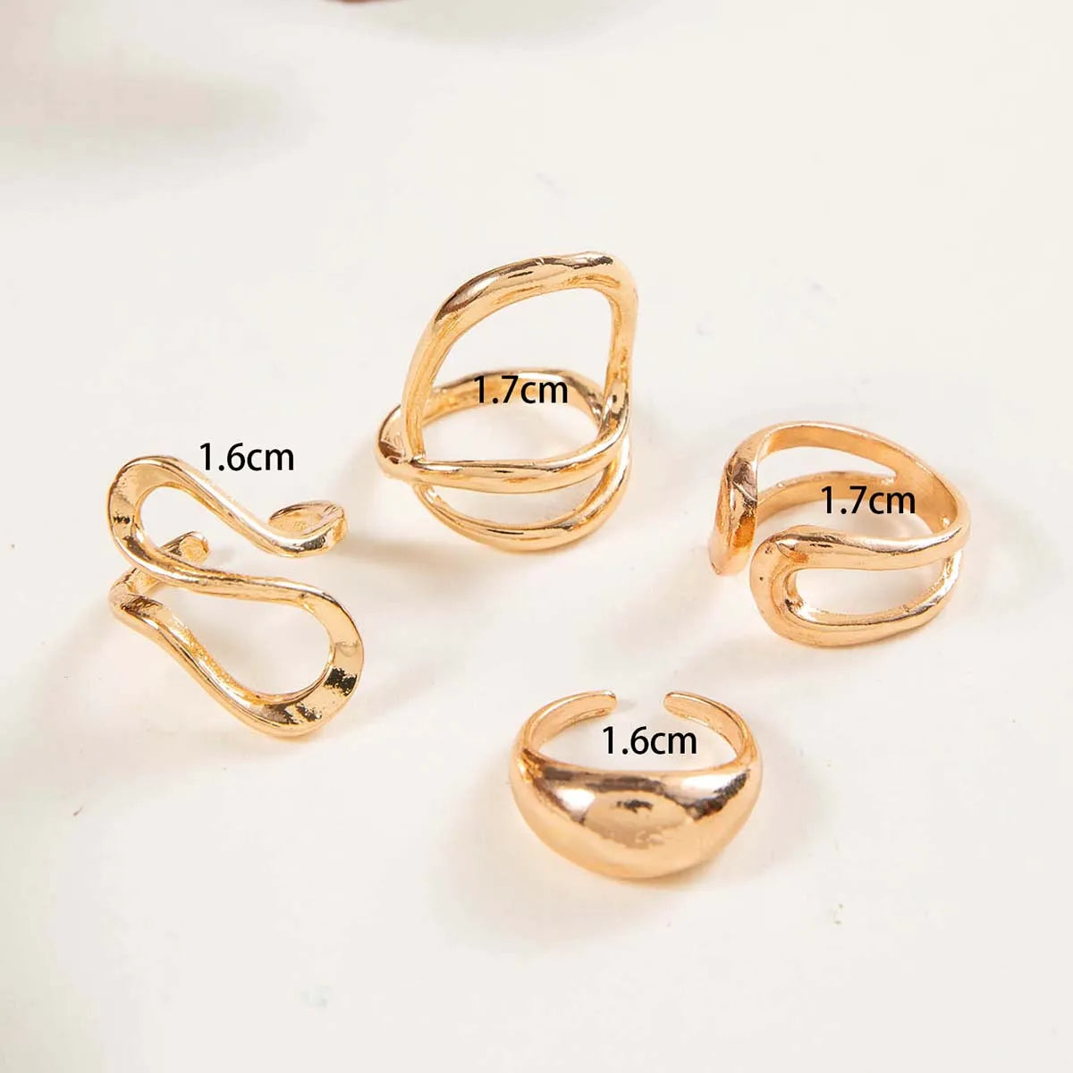 Tocona Fashion Elegant Circle Geometry Opening Joint Rings Set for Women Men Trendy Alloy Heavy Metal Party Wedding Jewelry