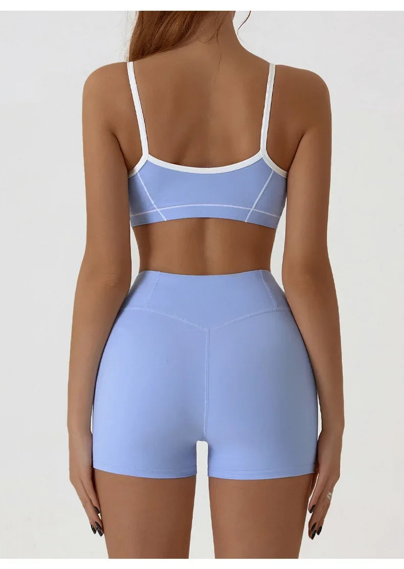 Yoga Sport Outfit For Woman Fitness Women's Two Pieces Short Pant Sets Suits Tracksuit Sportswear Woman Gym Yoga Workout Clothes