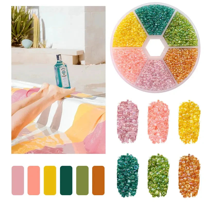 2mm Glass Seed Beads Kit Bracelet Making Kit Small Beads Assortment Colors Craft Loose Beads for Jewelry Making DIY Art Crafts