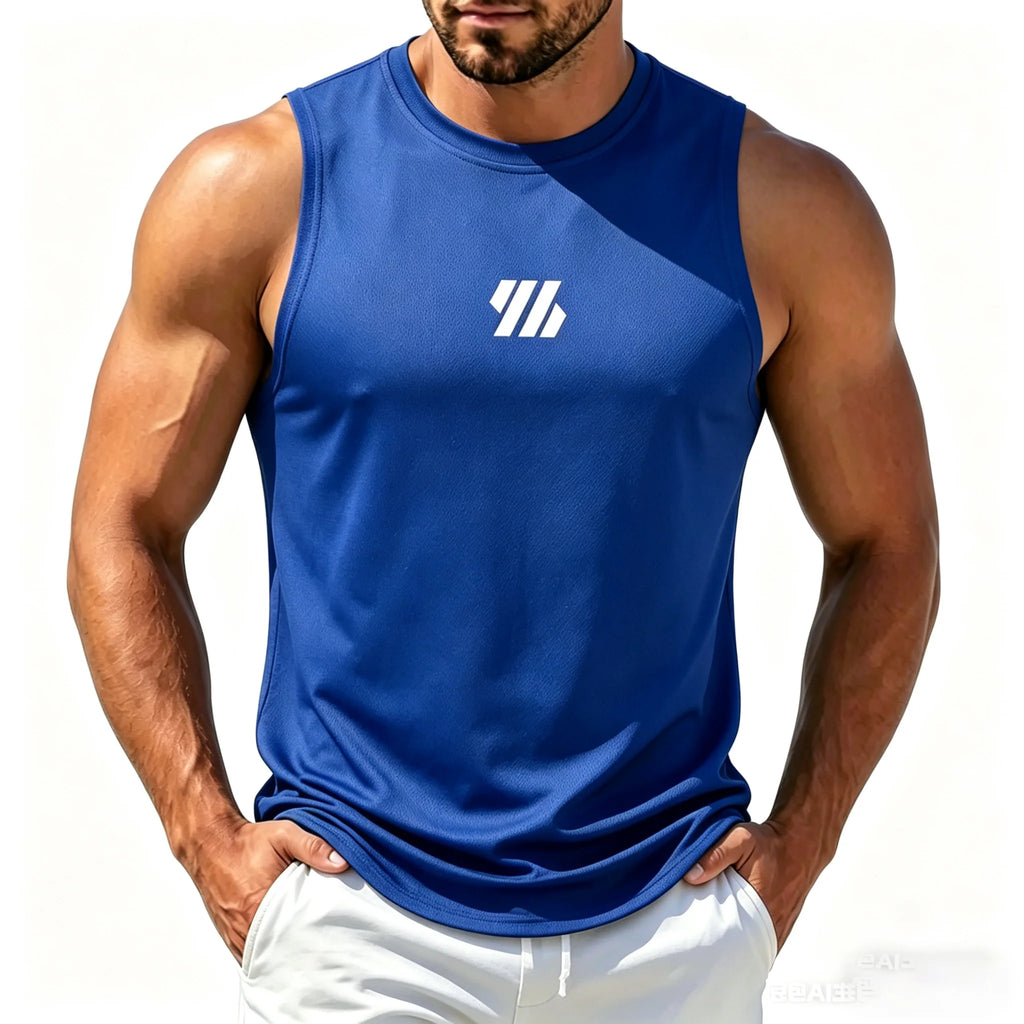 Men's Casual Fitness Tank Top Sportswear Sleeveless Shirt Male Mesh Breathable Tops Tee Sports Vest Undershirt Gyms Vest Men