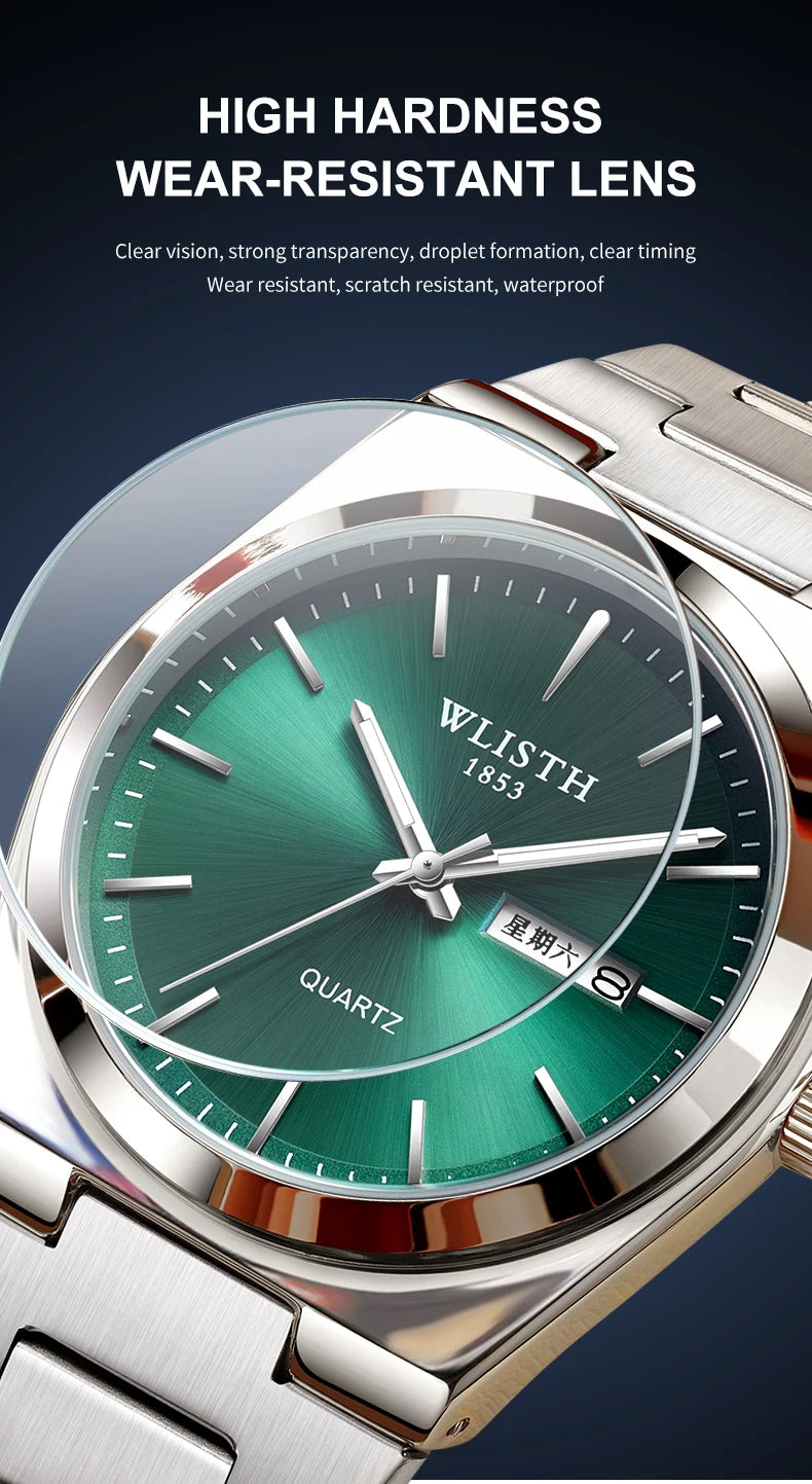 Man Watch Quartz Watch Luxury Waterproof Luminous Date Week Stainless Steel Men's Watch Male Relógios Masculino Reloj Hombre