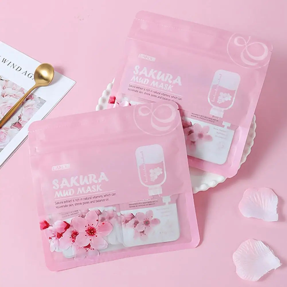 Japan Sakura Mud Face Mask Deep Cleansing Remove Blackheads Oil-Control Clay Mask