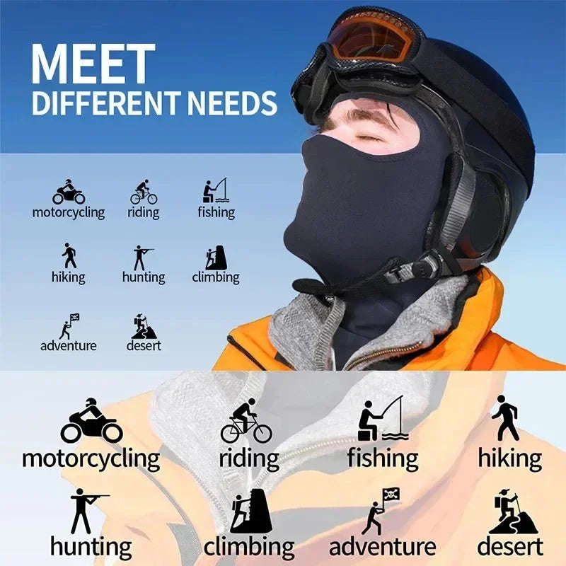 1/2pcs Ski Mask for Men Full Face Mask Balaclava Black Ski Masks Covering Neck Gaiter