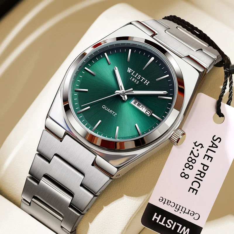 Man Watch Quartz Watch Luxury Waterproof Luminous Date Week Stainless Steel Men's Watch Male Relógios Masculino Reloj Hombre
