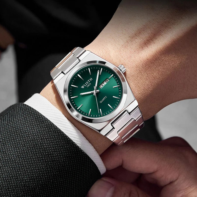 Man Watch Quartz Watch Luxury Waterproof Luminous Date Week Stainless Steel Men's Watch Male Relógios Masculino Reloj Hombre