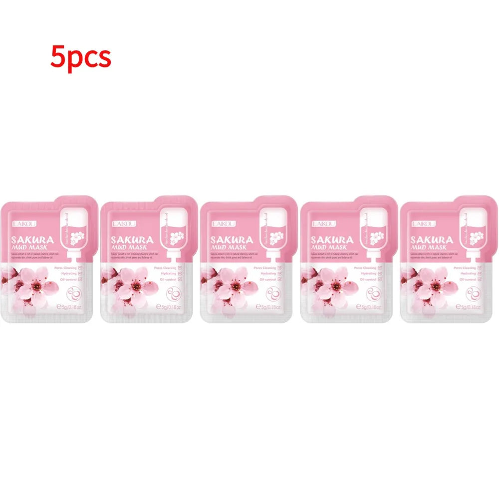 Japan Sakura Mud Face Mask Deep Cleansing Remove Blackheads Oil-Control Clay Mask
