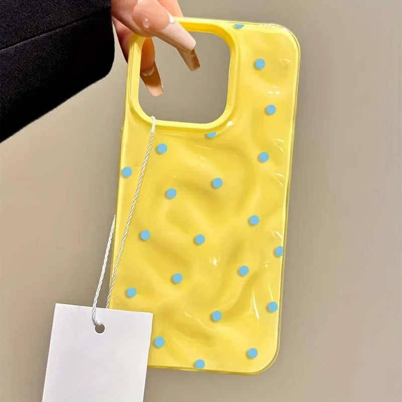 Simple Solid Color Polka Dot Phone Case for iPhone 18 Pro Max 17 16 15 Plus 14 13 12 11Air Shockproof Anti-fall Protective Cover