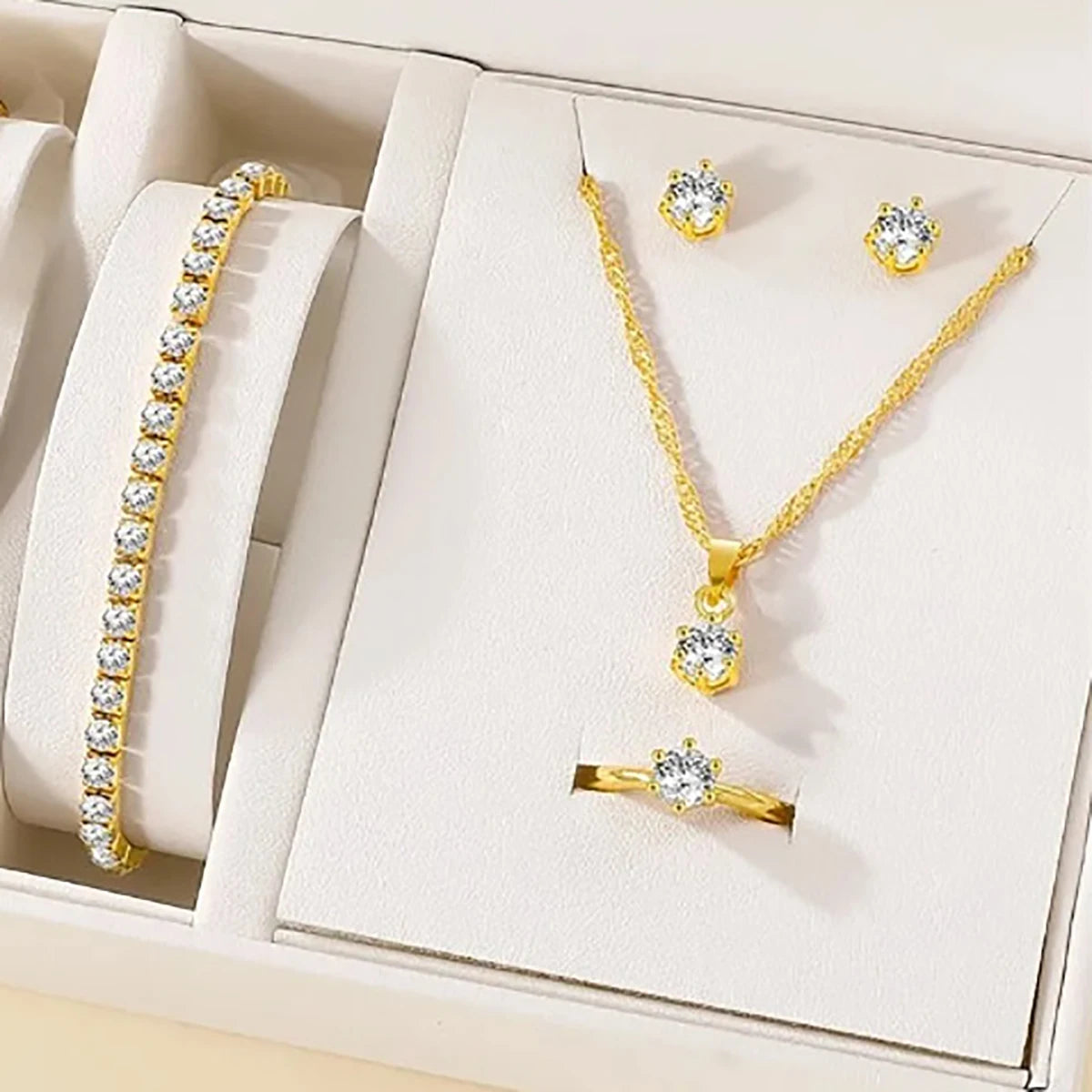 5Pcs Elegant Crystal Jewelry Set