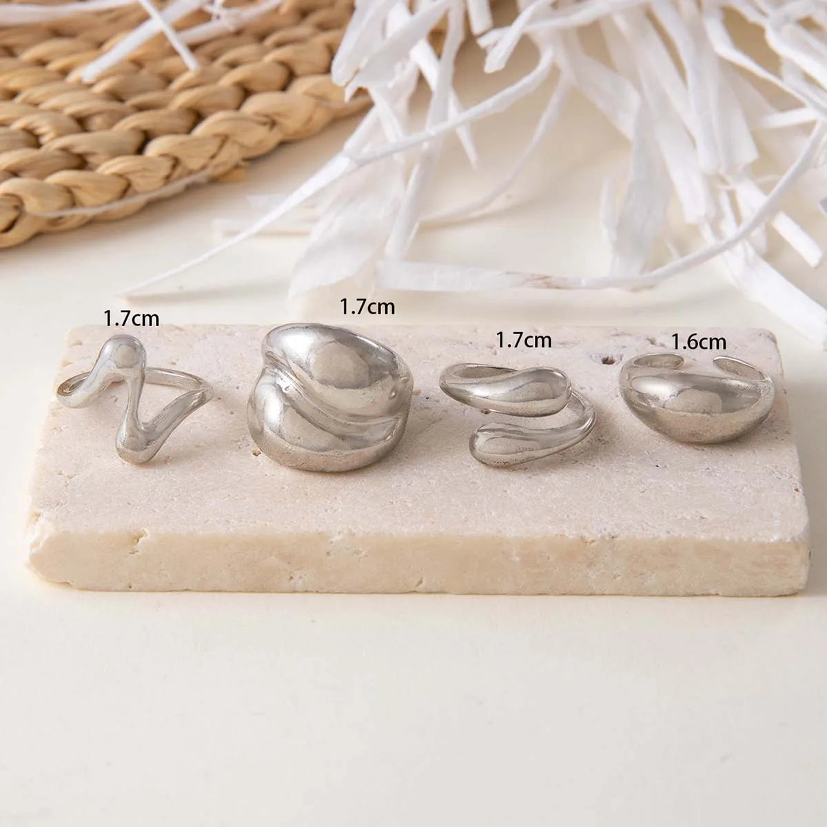 Tocona Fashion Elegant Circle Geometry Opening Joint Rings Set for Women Men Trendy Alloy Heavy Metal Party Wedding Jewelry