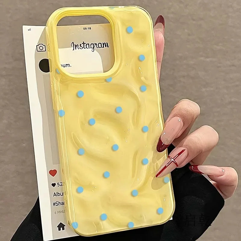 Simple Solid Color Polka Dot Phone Case for iPhone 18 Pro Max 17 16 15 Plus 14 13 12 11Air Shockproof Anti-fall Protective Cover