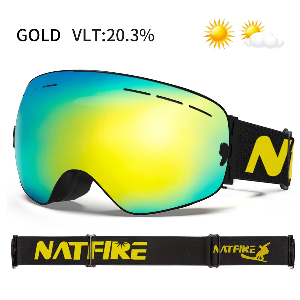 Ski Goggles Anti-fog Double Layers UV400 Big Ski Glasses Skiing Mask Snowboard Men Women Snow Goggles
