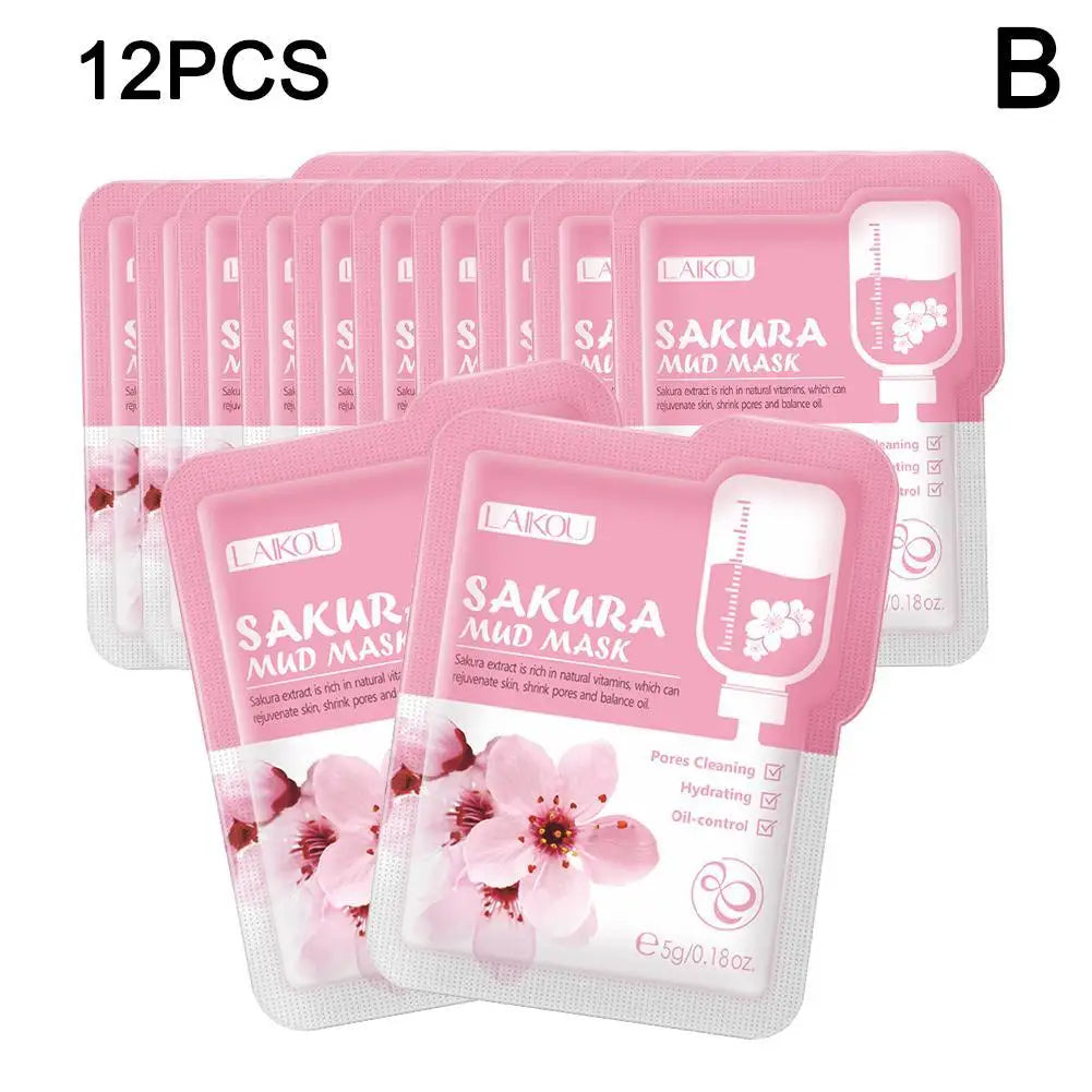 Japan Sakura Mud Face Mask Deep Cleansing Remove Blackheads Oil-Control Clay Mask