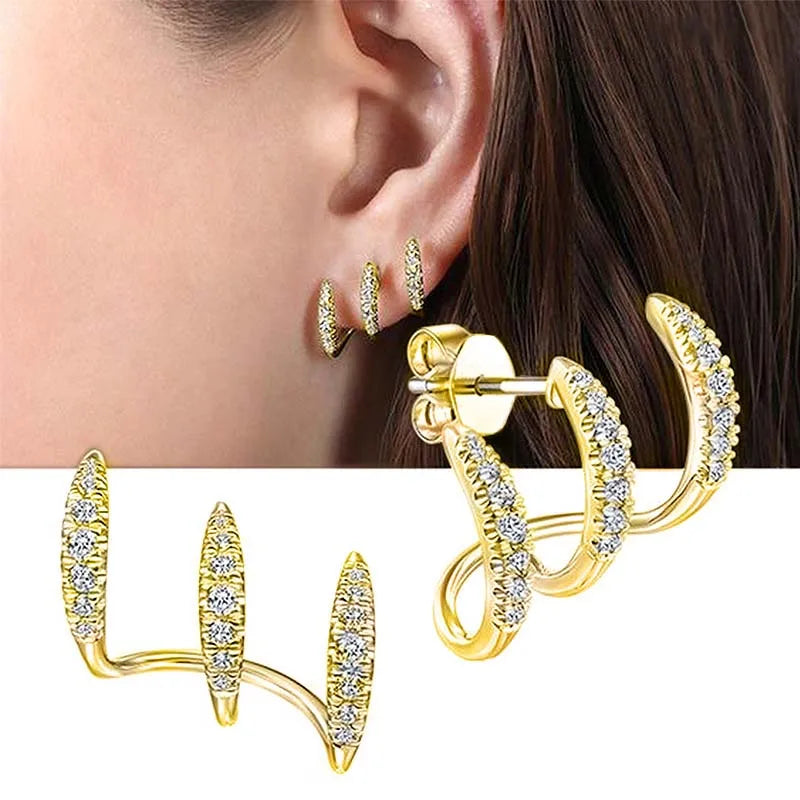 Fashion Silver Color Claws Stud Earrings For Women Exquisite Shiny CZ Zircon Temperament Earrings Wedding Jewelry 2026