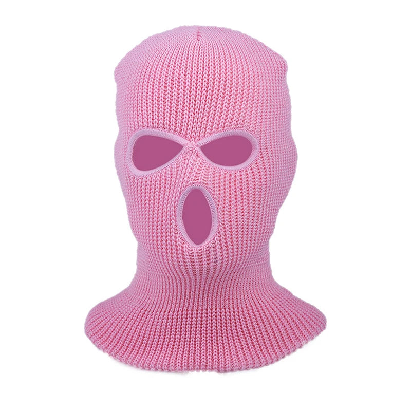 New Fashion 3-Hole Knitted Full Face Cover Ski Mask, Winter Balaclava Warm Knit Full Face Mask for Outdoor Sports