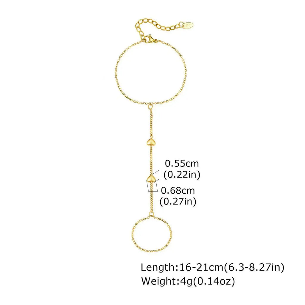 Stainless Steel Heart or Round Pendant Chain Bracelet jewelry