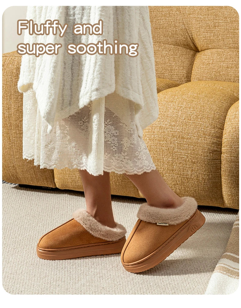 Fashion Women's Winter Slippers Indoor and Outdoor Warmth Anti-slip Comfort Thick Sole Casual Couple Home Shoes Snow Boots