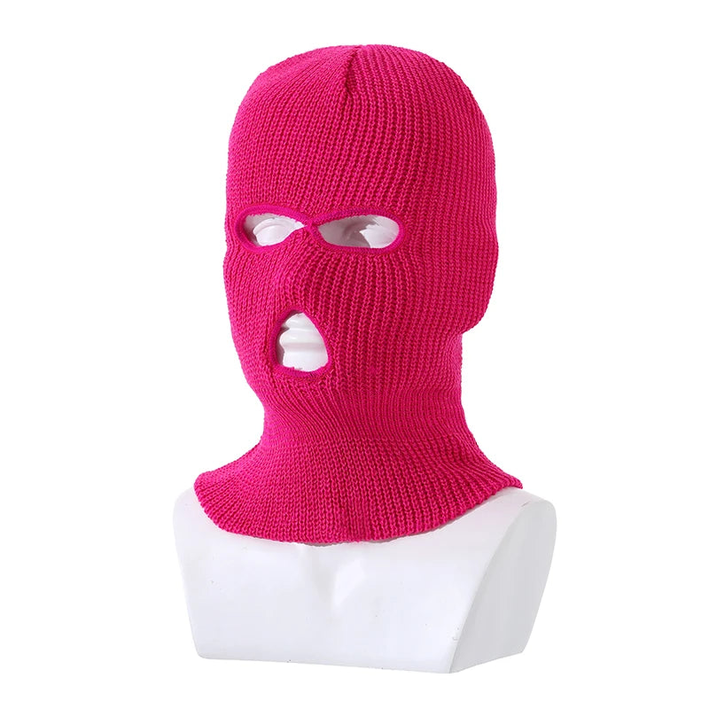 Ski Mask 3 Hole Knitted Hat Balaclava for Women Men Outdoor Cycling Beanies Halloween Party