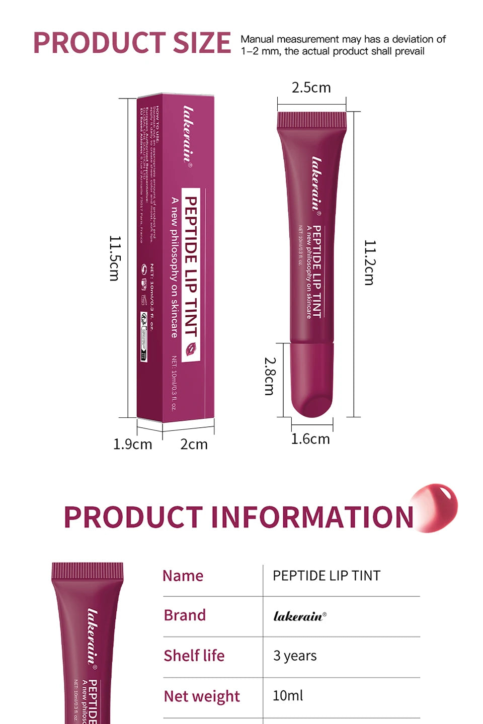 10ml Mirror Lip Glaze Moisturizes Jelly Lip Enrichment Oil Lasting Water Light Glass Lip Oil Remove Line Lip Protection Serum