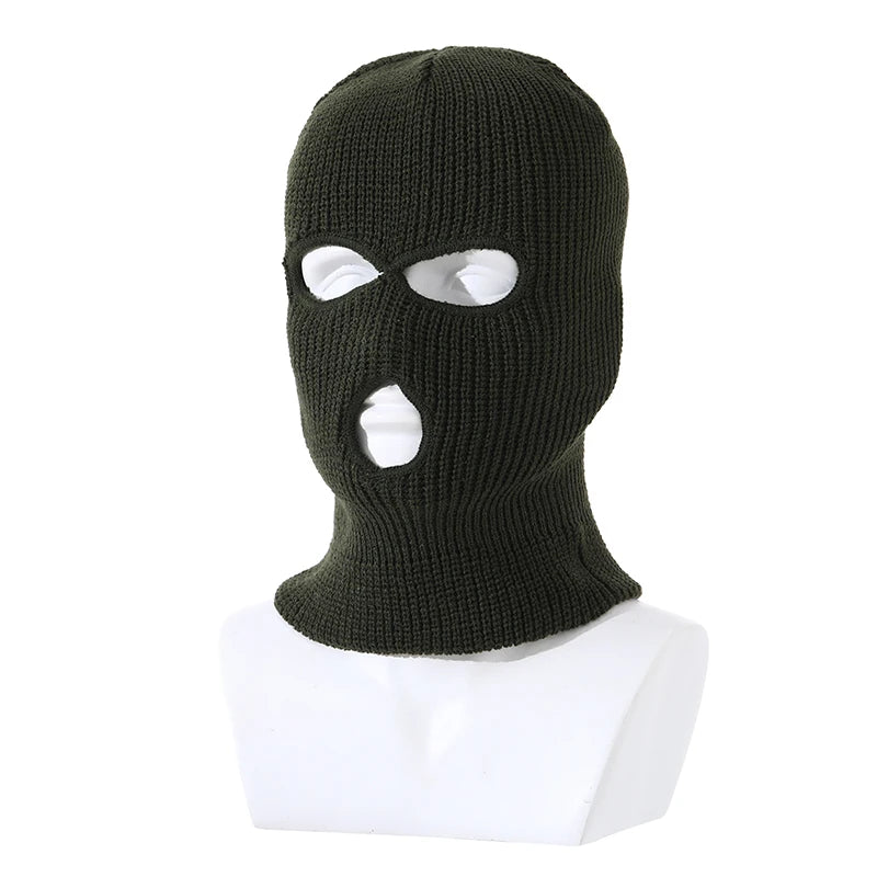 Ski Mask 3 Hole Knitted Hat Balaclava for Women Men Outdoor Cycling Beanies Halloween Party
